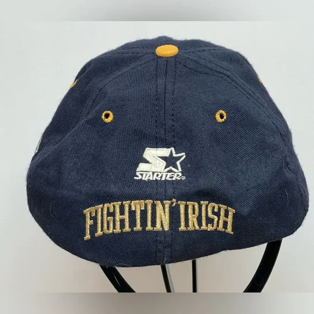 Vintage 90s Starter Notre Dame Fighting Irish Wool Big Logo Spellout SZ 7.5 Hat